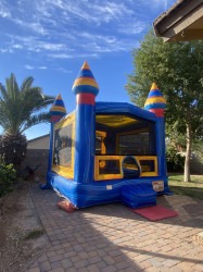 IMG 9342 1754363825 13'x13' Blue Castle Bounce House (With Basketball Hoop)