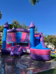 666fea84a99ebe13999b24ae8bf46caa 1768184831 Pink-Blue Bounce House With Slide